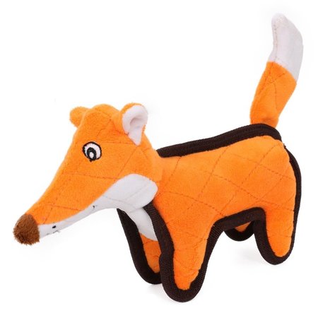 PET LIFE Pet Life DT28OR Foxy Tail Quilted Plush Animal Squeak Chew Tug Dog Toy; Orange - One Size DT28OR